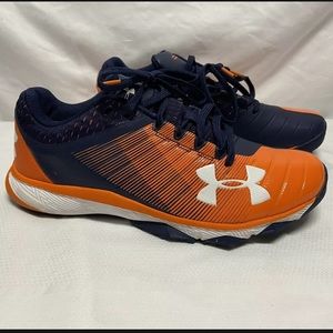 Under armour yard low trainer shoe -turf cleat 3000356 blue orange